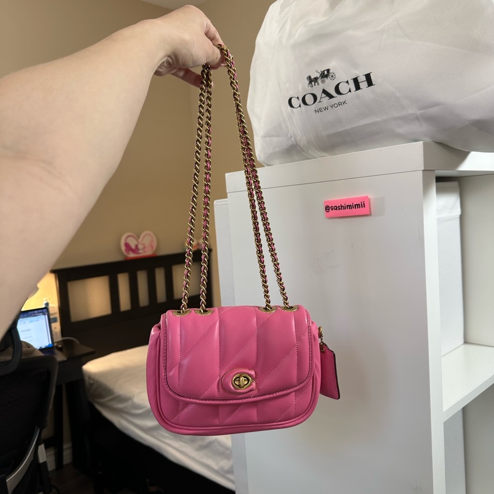 Coach Pillow Quilted Madison Shoulder Bag 18 - Petunia Pink